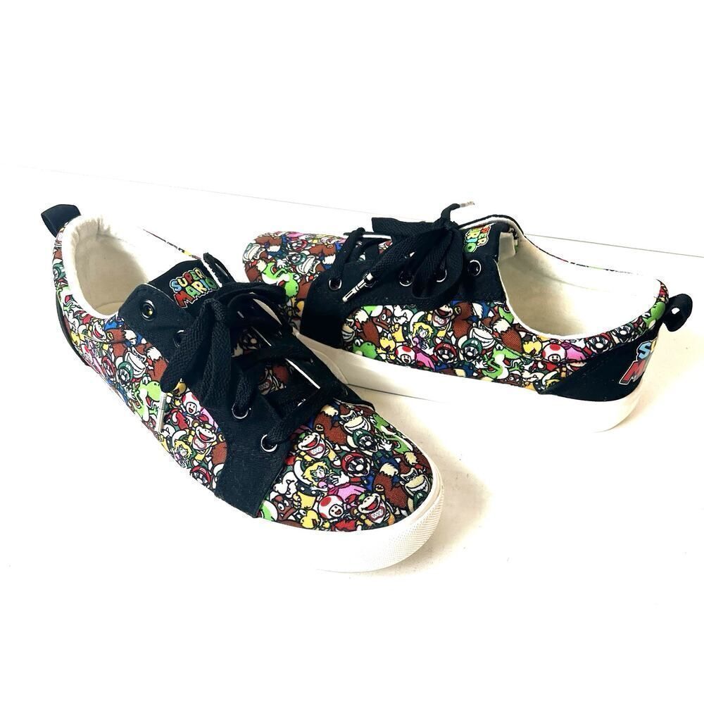 Nintendo Super Mario Canvas Skate Shoes Women's 6 Low Top Lace Up Sneaker